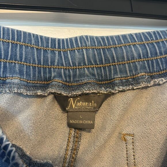 Natural Reflections Women’s Light blue denim drawstring pants elastic ankle L - Picture 5 of 6